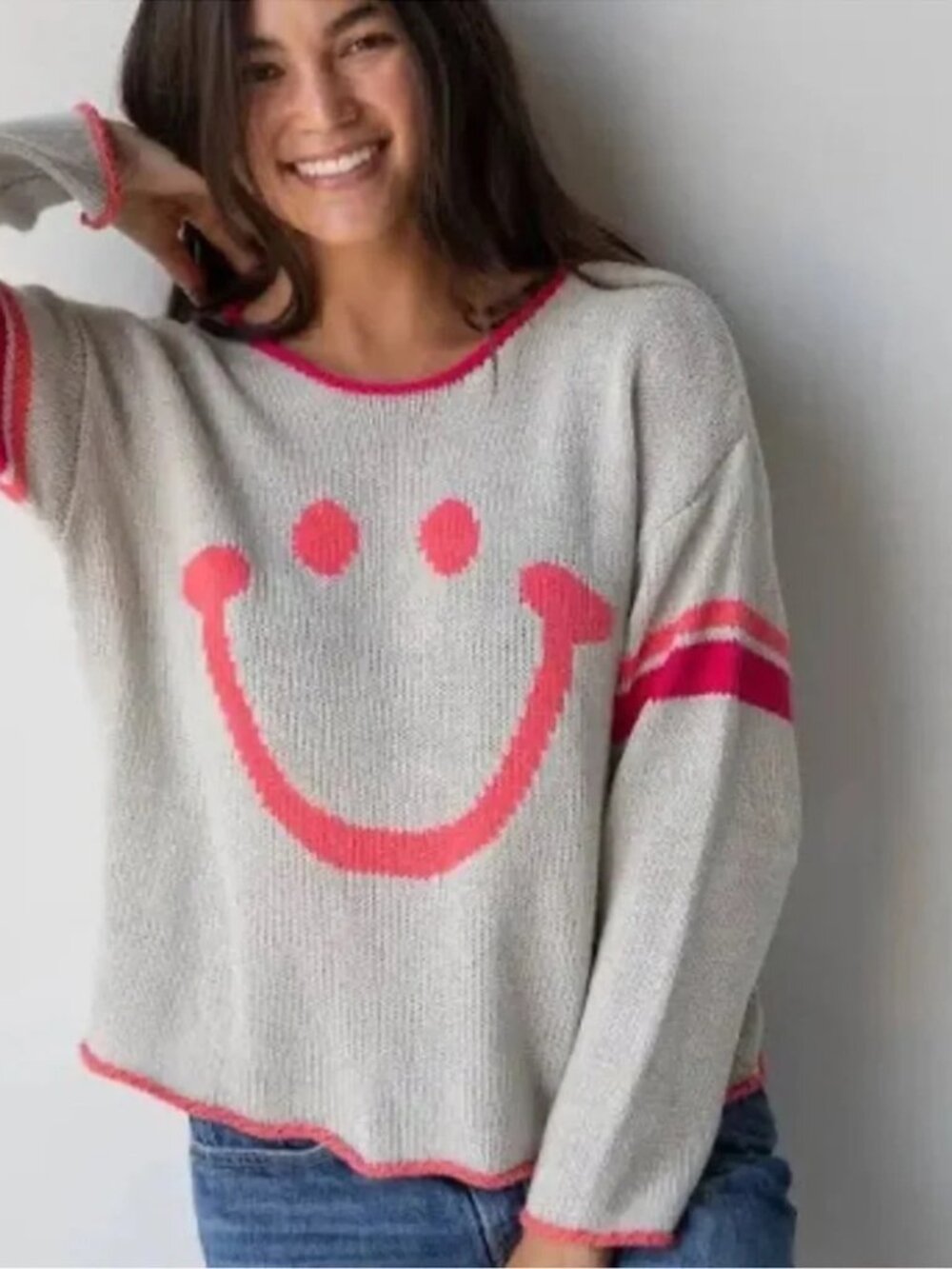Natural Life Carson Knit Smiley Sweater  NWT! Size Large😊 🆕
